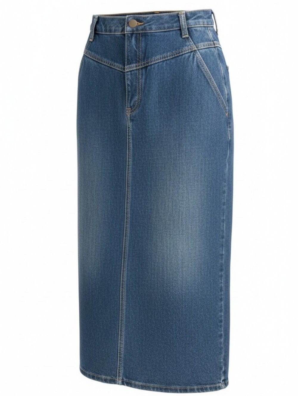 Source Unknown Straight-Leg Blue Denim Skirt